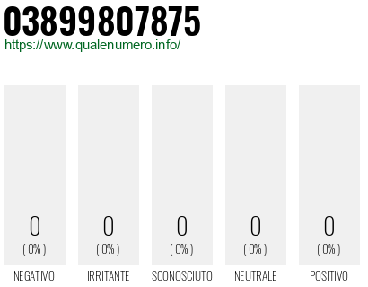 Numero 03899807875