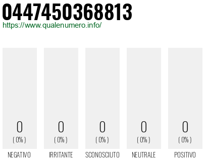 Numero 0447450368813