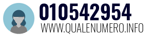 Numero di telefono 010542954 010542954