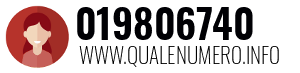 Numero di telefono 019806740 019806740