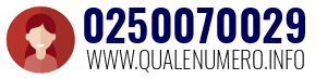Numero di telefono 0250070029 0250070029