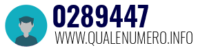 Numero di telefono 0289447 0289447