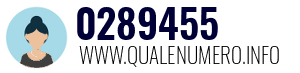 Numero di telefono 0289455 0289455