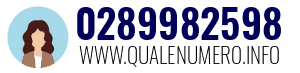 Numero di telefono 0289982598 0289982598