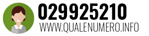 Numero di telefono 029925210 029925210