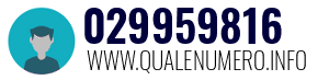 Numero di telefono 029959816 029959816