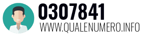 Numero di telefono 0307841 0307841