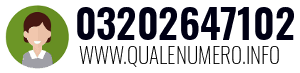 Numero di telefono 03202647102 03202647102