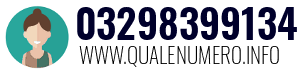 Numero di telefono 03298399134 03298399134