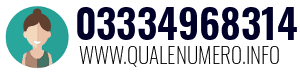 Numero di telefono 03334968314 03334968314