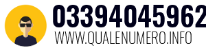 Numero di telefono 03394045962 03394045962