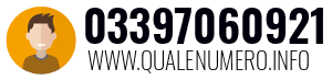 Numero di telefono 03397060921 03397060921