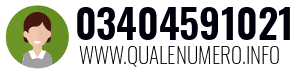 Numero di telefono 03404591021 03404591021