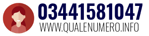 Numero di telefono 03441581047 03441581047
