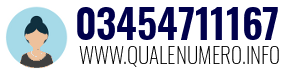Numero di telefono 03454711167 03454711167