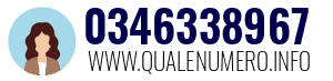 Numero di telefono 0346338967 0346338967