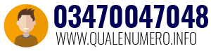Numero di telefono 03470047048 03470047048