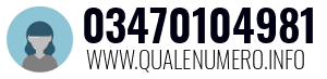 Numero di telefono 03470104981 03470104981