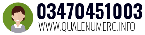 Numero di telefono 03470451003 03470451003