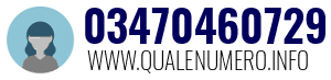 Numero di telefono 03470460729 03470460729