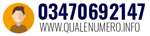 Numero di telefono 03470692147 03470692147
