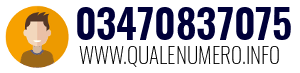 Numero di telefono 03470837075 03470837075