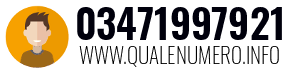 Numero di telefono 03471997921 03471997921