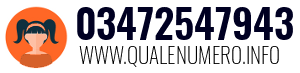 Numero di telefono 03472547943 03472547943