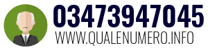 Numero di telefono 03473947045 03473947045