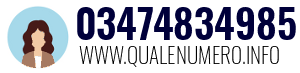 Numero di telefono 03474834985 03474834985