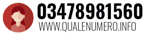 Numero di telefono 03478981560 03478981560