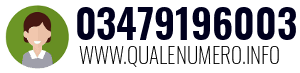 Numero di telefono 03479196003 03479196003