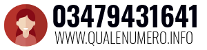 Numero di telefono 03479431641 03479431641
