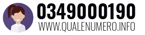 Numero di telefono 0349000190 0349000190