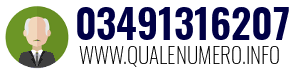 Numero di telefono 03491316207 03491316207