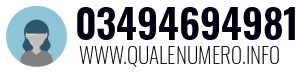Numero di telefono 03494694981 03494694981