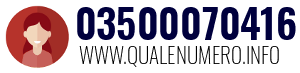 Numero di telefono 03500070416 03500070416