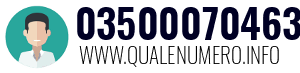 Numero di telefono 03500070463 03500070463