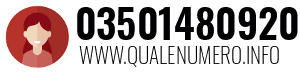 Numero di telefono 03501480920 03501480920