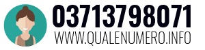 Numero di telefono 03713798071 03713798071