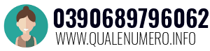 Numero di telefono 0390689796062 0390689796062
