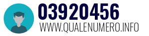 Numero di telefono 03920456 03920456