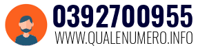 Numero di telefono 0392700955 0392700955