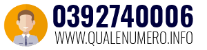 Numero di telefono 0392740006 0392740006