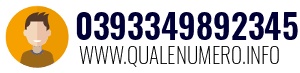 Numero di telefono 0393349892345 0393349892345
