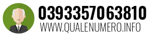 Numero di telefono 0393357063810 0393357063810