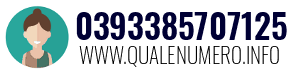 Numero di telefono 0393385707125 0393385707125