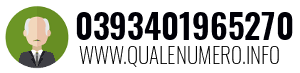 Numero di telefono 0393401965270 0393401965270