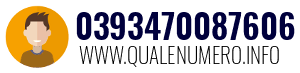 Numero di telefono 0393470087606 0393470087606