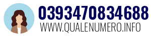 Numero di telefono 0393470834688 0393470834688